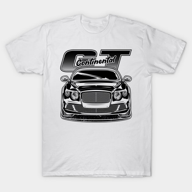 Continental GT - Black Print T-Shirt by WINdesign